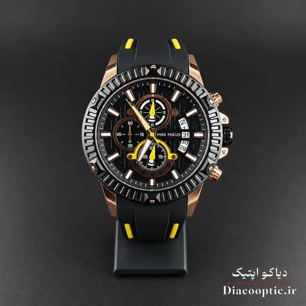 ساعت مچی مردانه اورجینال موتور ژاپنی برند مینی فوکوس سه موتور مدل Mf0244G.02 بند رابر — تصویر ۳