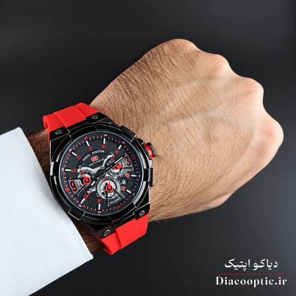 ساعت مچی مردانه اورجینال موتور ژاپنی برند مینی فوکوس سه موتور مدل Mf0402G.04 بند رابر — تصویر ۹