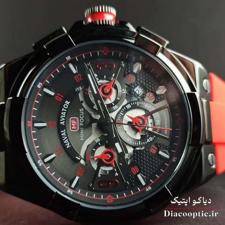 ساعت مچی مردانه اورجینال موتور ژاپنی برند مینی فوکوس سه موتور مدل Mf0402G.04 بند رابر — تصویر ۱۲