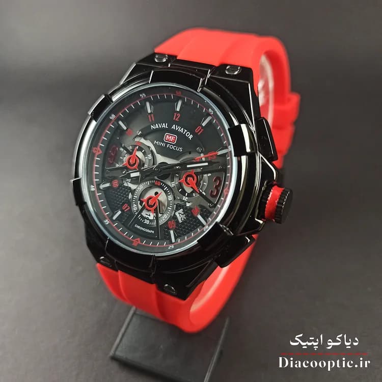 ساعت مچی مردانه اورجینال موتور ژاپنی برند مینی فوکوس سه موتور مدل Mf0402G.04 بند رابر — تصویر ۱۱