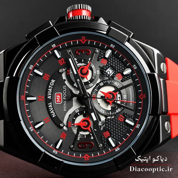 ساعت مچی مردانه اورجینال موتور ژاپنی برند مینی فوکوس سه موتور مدل Mf0402G.04 بند رابر — تصویر ۵