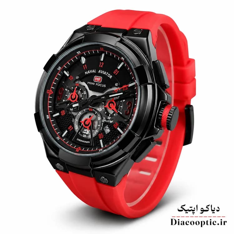 ساعت مچی مردانه اورجینال موتور ژاپنی برند مینی فوکوس سه موتور مدل Mf0402G.04 بند رابر