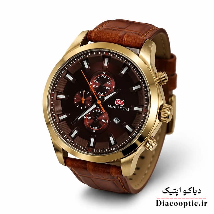 ساعت مچی مردانه اورجینال موتور ژاپنی برند مینی فوکوس سه موتور مدل Mf0082G.02 بند چرم — تصویر ۲