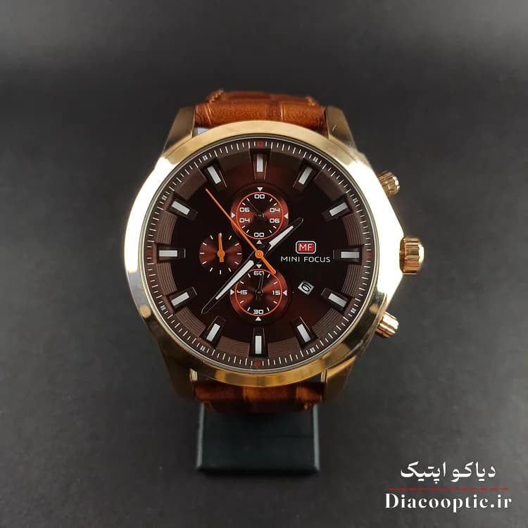 ساعت مچی مردانه اورجینال موتور ژاپنی برند مینی فوکوس سه موتور مدل Mf0082G.02 بند چرم — تصویر ۱۰