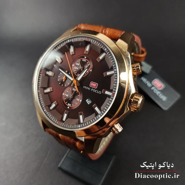 ساعت مچی مردانه اورجینال موتور ژاپنی برند مینی فوکوس سه موتور مدل Mf0082G.02 بند چرم — تصویر ۱۱