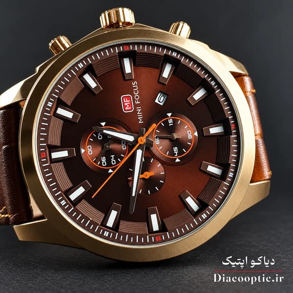 ساعت مچی مردانه اورجینال موتور ژاپنی برند مینی فوکوس سه موتور مدل Mf0082G.02 بند چرم — تصویر ۵
