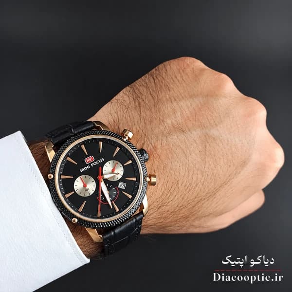ساعت مچی مردانه اورجینال موتور ژاپنی برند مینی فوکوس سه موتور مدل Mf0010G.01 بند چرم — تصویر ۸
