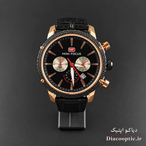 ساعت مچی مردانه اورجینال موتور ژاپنی برند مینی فوکوس سه موتور مدل Mf0010G.01 بند چرم — تصویر ۳