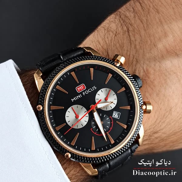 ساعت مچی مردانه اورجینال موتور ژاپنی برند مینی فوکوس سه موتور مدل Mf0010G.01 بند چرم — تصویر ۹