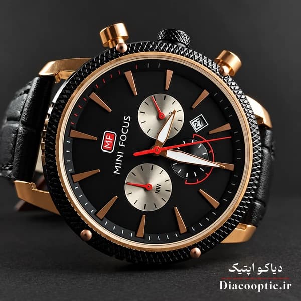 ساعت مچی مردانه اورجینال موتور ژاپنی برند مینی فوکوس سه موتور مدل Mf0010G.01 بند چرم — تصویر ۵