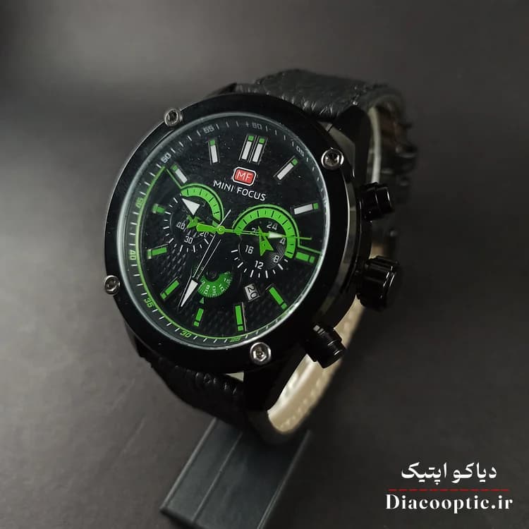 ساعت مچی مردانه اورجینال موتور ژاپنی برند مینی فوکوس سه موتور مدل Mf0288G.04 بند چرم — تصویر ۴