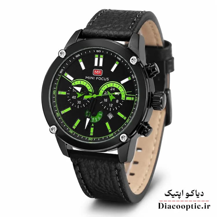 ساعت مچی مردانه اورجینال موتور ژاپنی برند مینی فوکوس سه موتور مدل Mf0288G.04 بند چرم — تصویر ۲