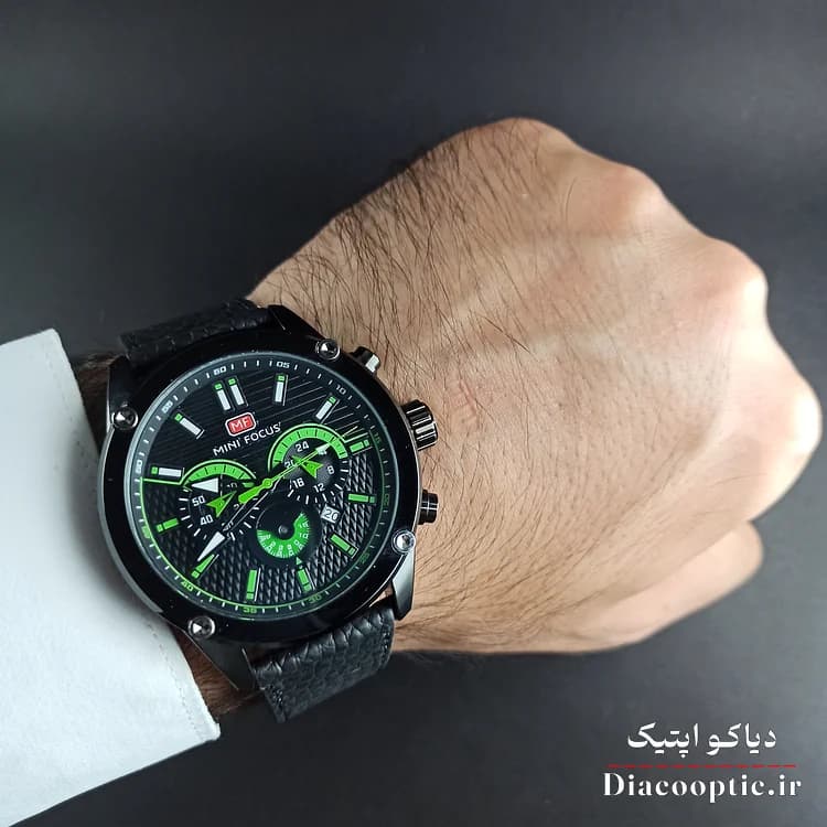 ساعت مچی مردانه اورجینال موتور ژاپنی برند مینی فوکوس سه موتور مدل Mf0288G.04 بند چرم — تصویر ۸