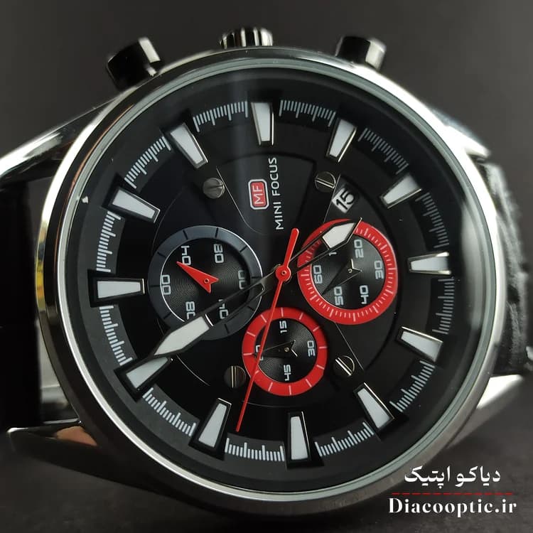 ساعت مچی مردانه اورجینال موتور ژاپنی برند مینی فوکوس سه موتور مدل Mf0083G.01 بند چرم — تصویر ۵