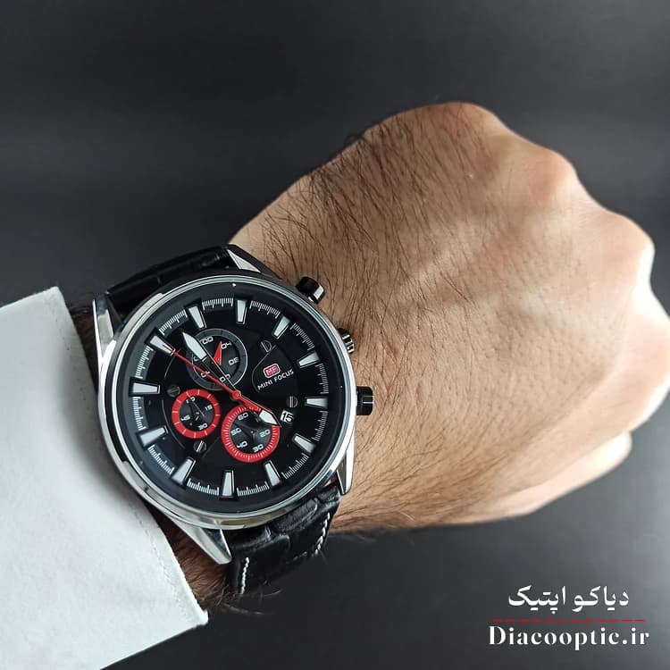 ساعت مچی مردانه اورجینال موتور ژاپنی برند مینی فوکوس سه موتور مدل Mf0083G.01 بند چرم — تصویر ۹