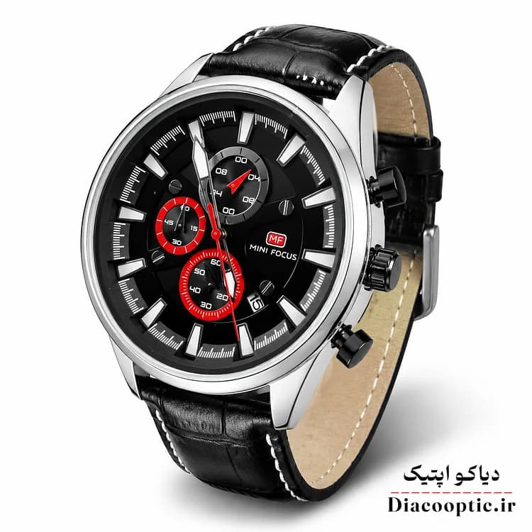 ساعت مچی مردانه اورجینال موتور ژاپنی برند مینی فوکوس سه موتور مدل Mf0083G.01 بند چرم — تصویر ۲