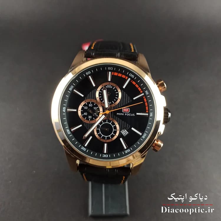 ساعت مچی مردانه اورجینال موتور ژاپنی برند مینی فوکوس سه موتور مدل Mf0129G.02 بند چرم — تصویر ۳