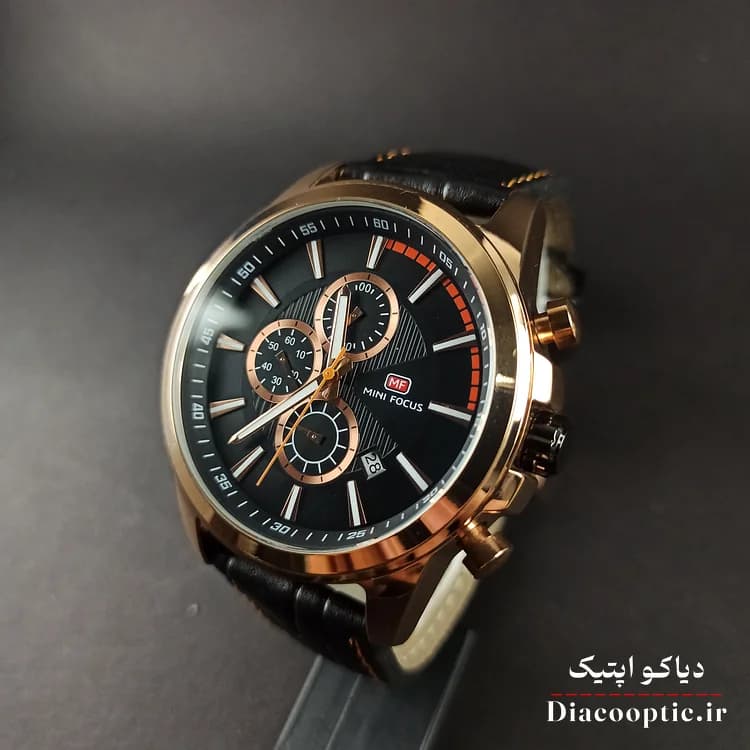 ساعت مچی مردانه اورجینال موتور ژاپنی برند مینی فوکوس سه موتور مدل Mf0129G.02 بند چرم — تصویر ۴