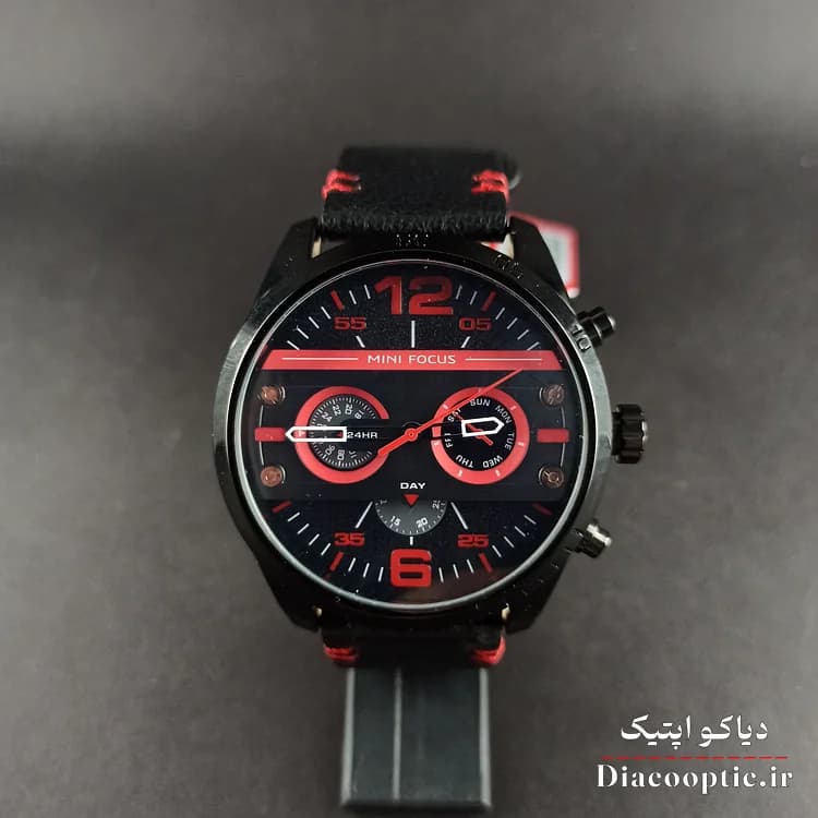 ساعت مچی مردانه اورجینال موتور ژاپنی برند مینی فوکوس سه موتور مدل Mf0068G.05 بند چرم — تصویر ۳