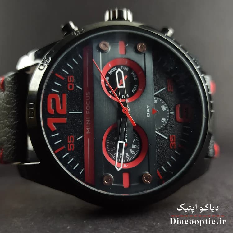 ساعت مچی مردانه اورجینال موتور ژاپنی برند مینی فوکوس سه موتور مدل Mf0068G.05 بند چرم — تصویر ۷