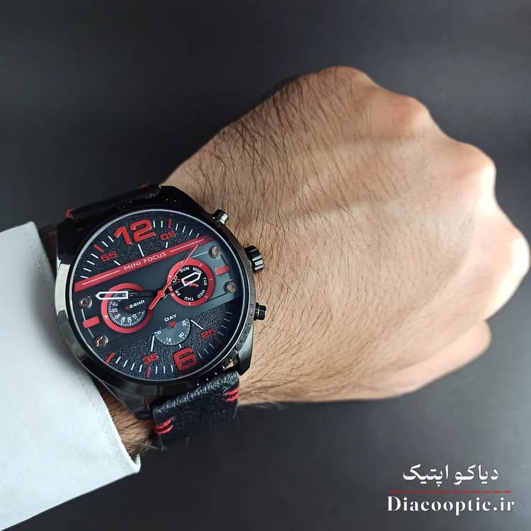 ساعت مچی مردانه اورجینال موتور ژاپنی برند مینی فوکوس سه موتور مدل Mf0068G.05 بند چرم — تصویر ۸