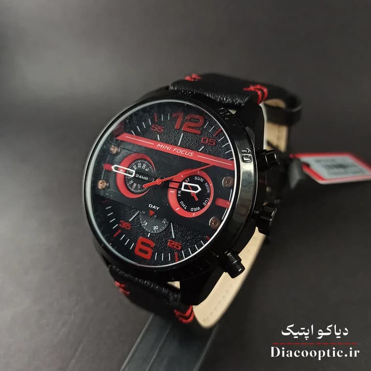 ساعت مچی مردانه اورجینال موتور ژاپنی برند مینی فوکوس سه موتور مدل Mf0068G.05 بند چرم — تصویر ۴