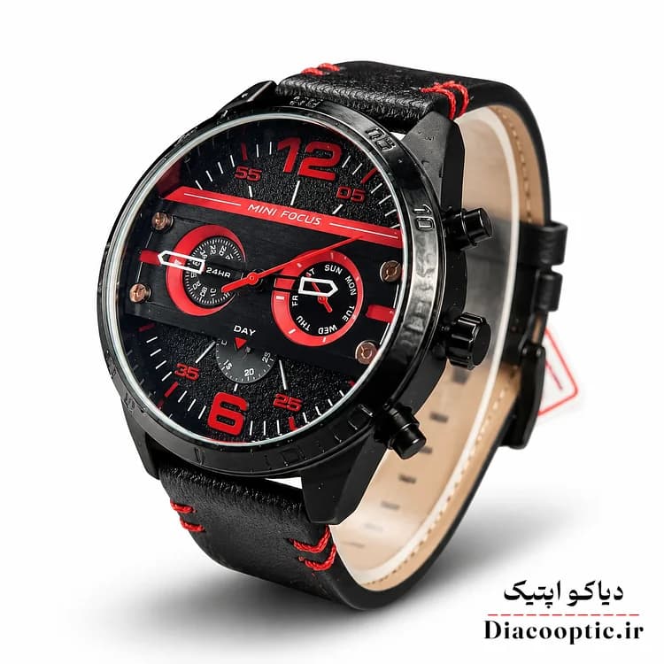 ساعت مچی مردانه اورجینال موتور ژاپنی برند مینی فوکوس سه موتور مدل Mf0068G.05 بند چرم — تصویر ۲