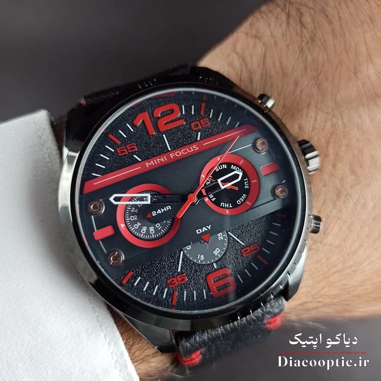 ساعت مچی مردانه اورجینال موتور ژاپنی برند مینی فوکوس سه موتور مدل Mf0068G.05 بند چرم — تصویر ۹