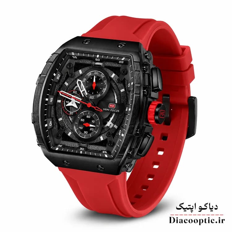 ساعت مچی مردانه اورجینال موتور ژاپنی برند مینی فوکوس سه موتور مدل Mf0399G.04 بند رابر — تصویر ۲