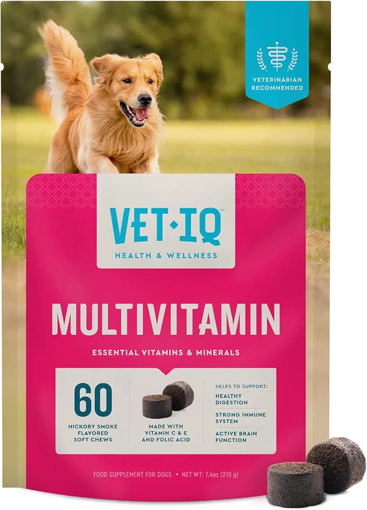 مولتی‌ویتامین VetIQ مخصوص سگ‌ها – ۶۰ عددی (طعم Hickory Smoke)