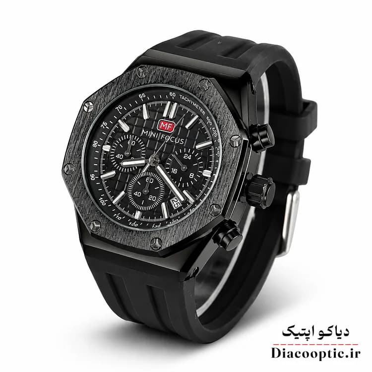 ساعت مچی مردانه اورجینال موتور ژاپنی برند مینی فوکوس سه موتور مدل Mf0417G.04 بند رابر — تصویر ۲