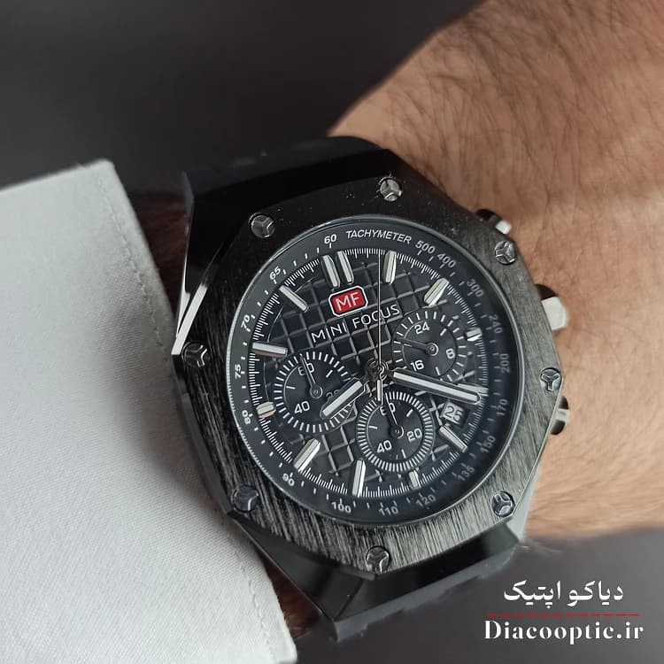 ساعت مچی مردانه اورجینال موتور ژاپنی برند مینی فوکوس سه موتور مدل Mf0417G.04 بند رابر — تصویر ۹
