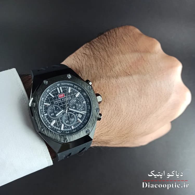 ساعت مچی مردانه اورجینال موتور ژاپنی برند مینی فوکوس سه موتور مدل Mf0417G.04 بند رابر — تصویر ۸