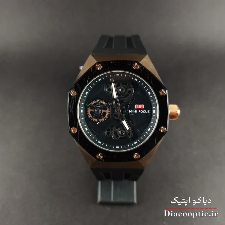 ساعت مچی مردانه اورجینال موتور ژاپنی برند مینی فوکوس سه موتور مدل Mf0422G.01 بند رابر — تصویر ۳