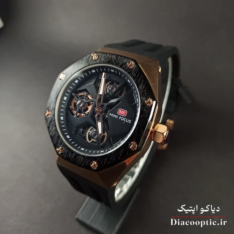 ساعت مچی مردانه اورجینال موتور ژاپنی برند مینی فوکوس سه موتور مدل Mf0422G.01 بند رابر — تصویر ۴