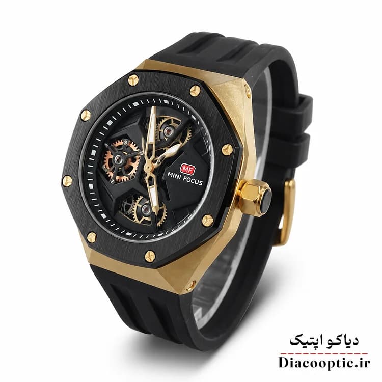 ساعت مچی مردانه اورجینال موتور ژاپنی برند مینی فوکوس سه موتور مدل Mf0422G.01 بند رابر — تصویر ۲