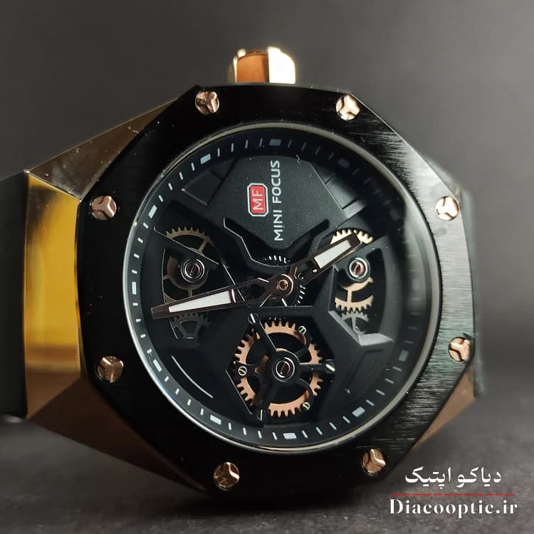ساعت مچی مردانه اورجینال موتور ژاپنی برند مینی فوکوس سه موتور مدل Mf0422G.01 بند رابر — تصویر ۵