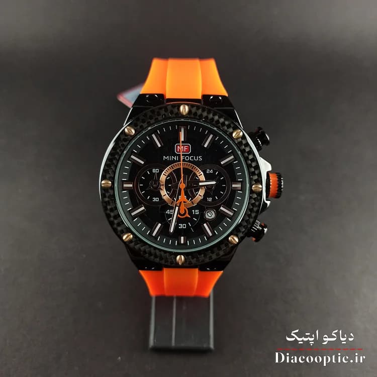 ساعت مچی مردانه اورجینال موتور ژاپنی برند مینی فوکوس سه موتور مدل Mf0468G.02 بند رابر — تصویر ۳