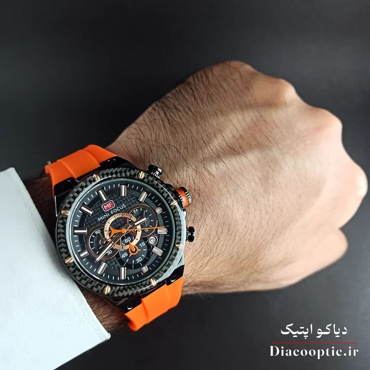 ساعت مچی مردانه اورجینال موتور ژاپنی برند مینی فوکوس سه موتور مدل Mf0468G.02 بند رابر — تصویر ۸