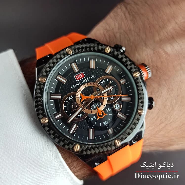 ساعت مچی مردانه اورجینال موتور ژاپنی برند مینی فوکوس سه موتور مدل Mf0468G.02 بند رابر — تصویر ۹