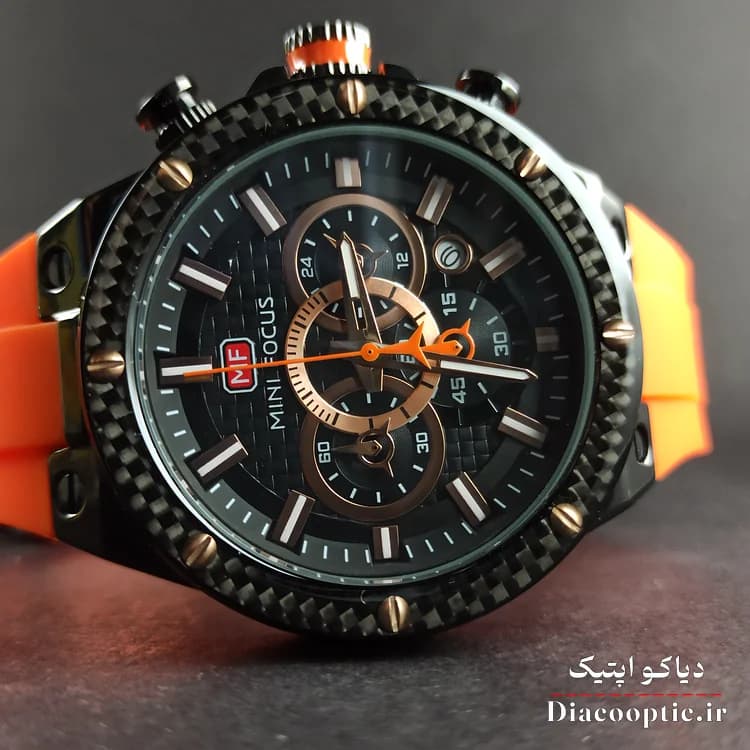 ساعت مچی مردانه اورجینال موتور ژاپنی برند مینی فوکوس سه موتور مدل Mf0468G.02 بند رابر — تصویر ۵
