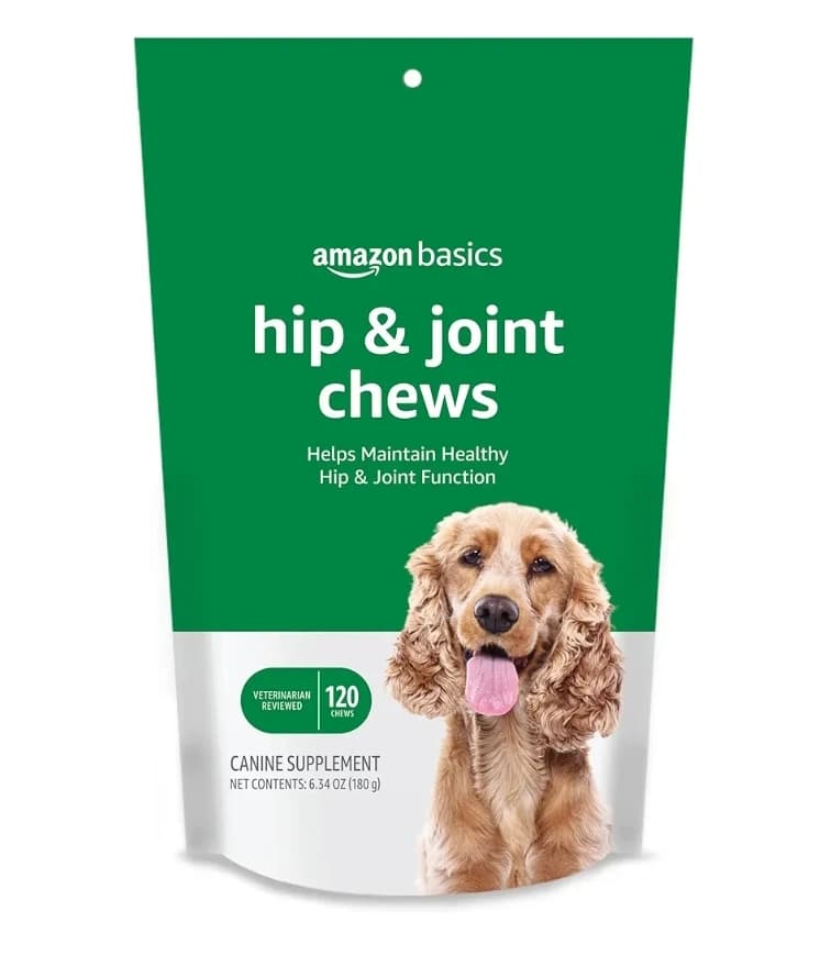 مکمل مفاصل سگ Amazon Basics Hip & Joint – ۱۲۰ عددی (طعم اردک)