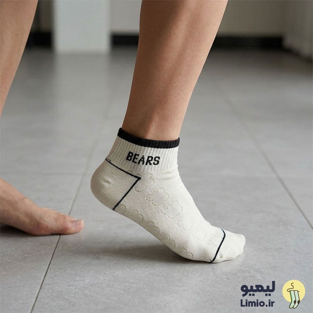 جوراب مچی فانتزی طرح خرسی زنانه نخ پنبه خارجی کد 105