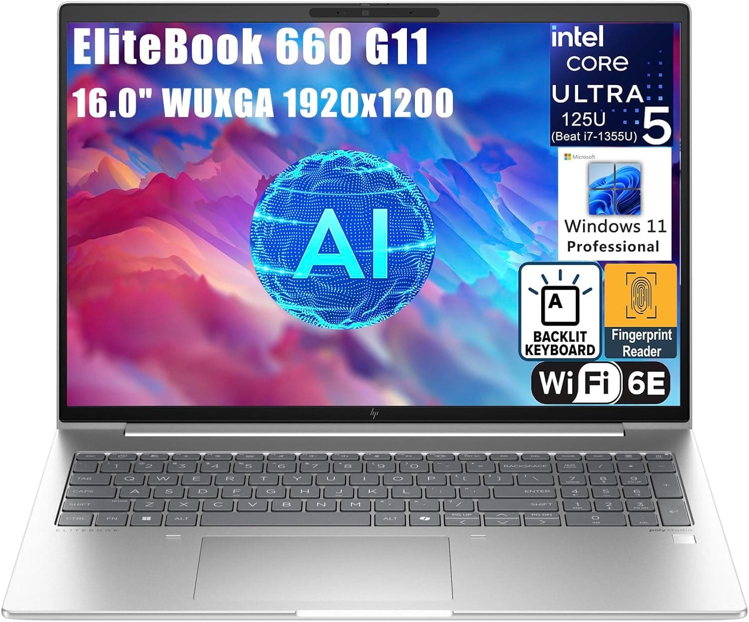 لپ تاپ اچ پی نسل چهارده HP ELITEBOOK 660 G11 OPEN BOX | CORE ULTRA 5 135 U | 8GB DDR5 | 512GB SSD | INTEL AI BOOST | 16 FHD