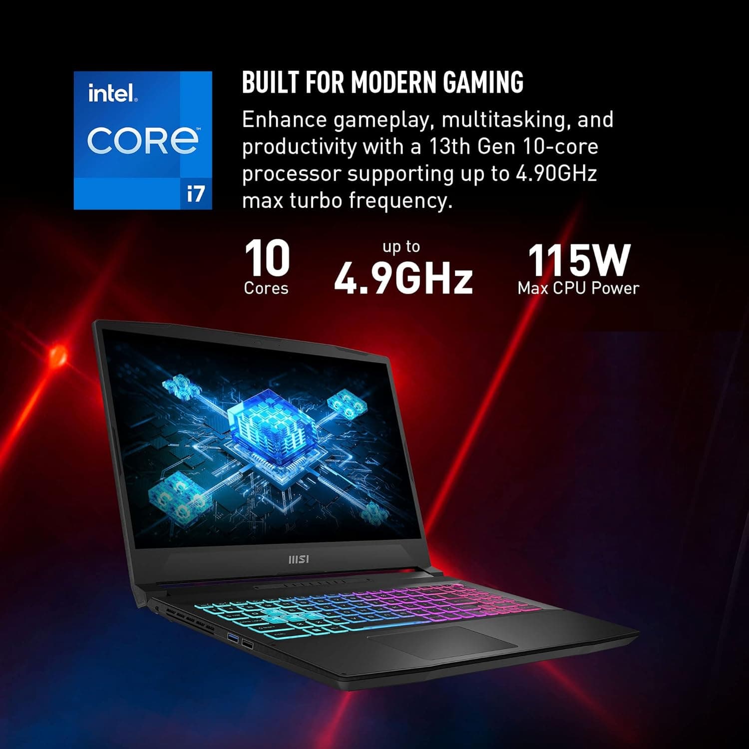لپ تاپ گیمینگ ام اس آی MSI KATANA 15 B13V OPEN BOX | i7 13620 H | 16DDR5 | 1TR SSD | 6GB NVIDIA GEFORCE RTX 4050 | 15.6 FHD 144 Hz — تصویر ۵