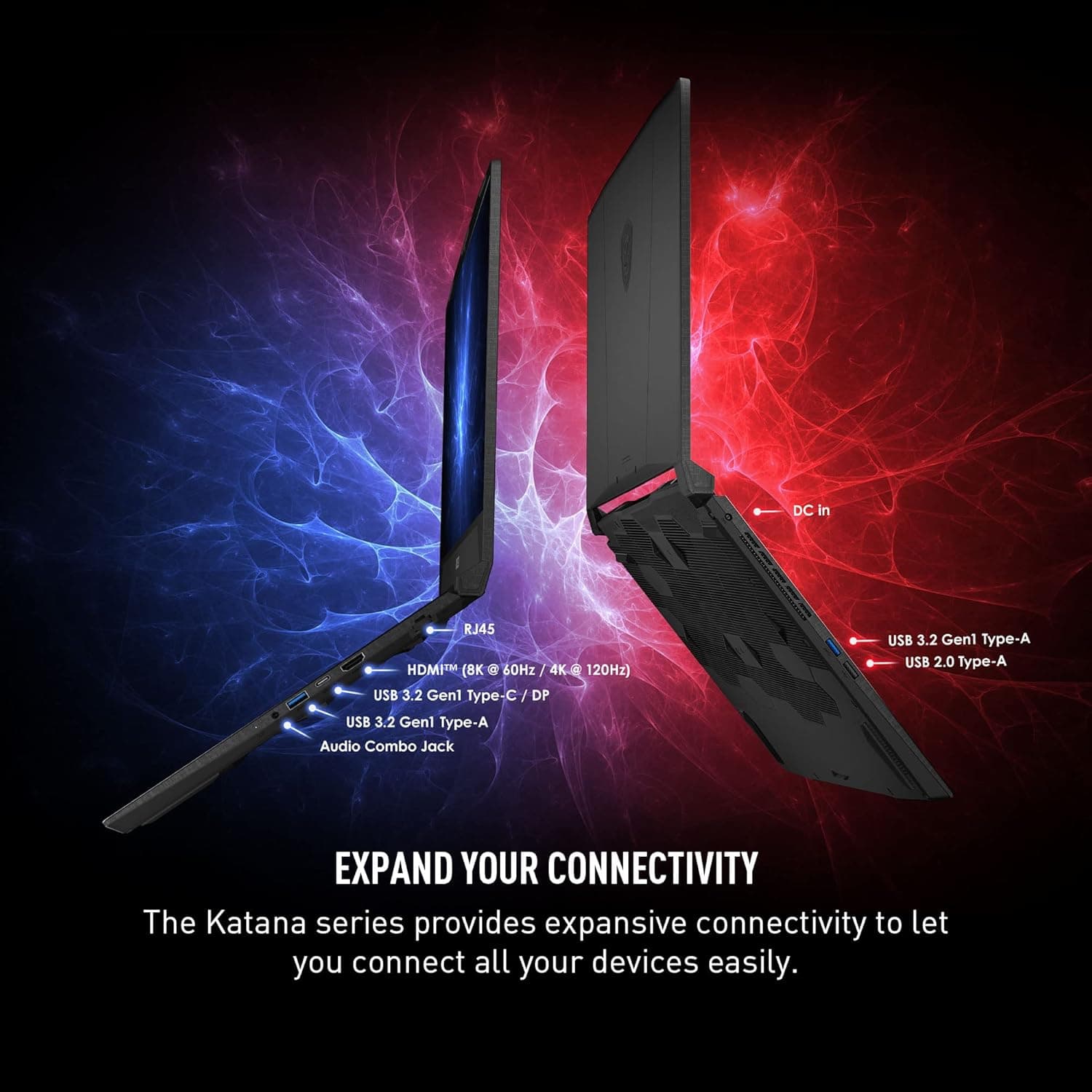 لپ تاپ گیمینگ ام اس آی MSI KATANA 15 B13V OPEN BOX | i7 13620 H | 16DDR5 | 1TR SSD | 6GB NVIDIA GEFORCE RTX 4050 | 15.6 FHD 144 Hz — تصویر ۶