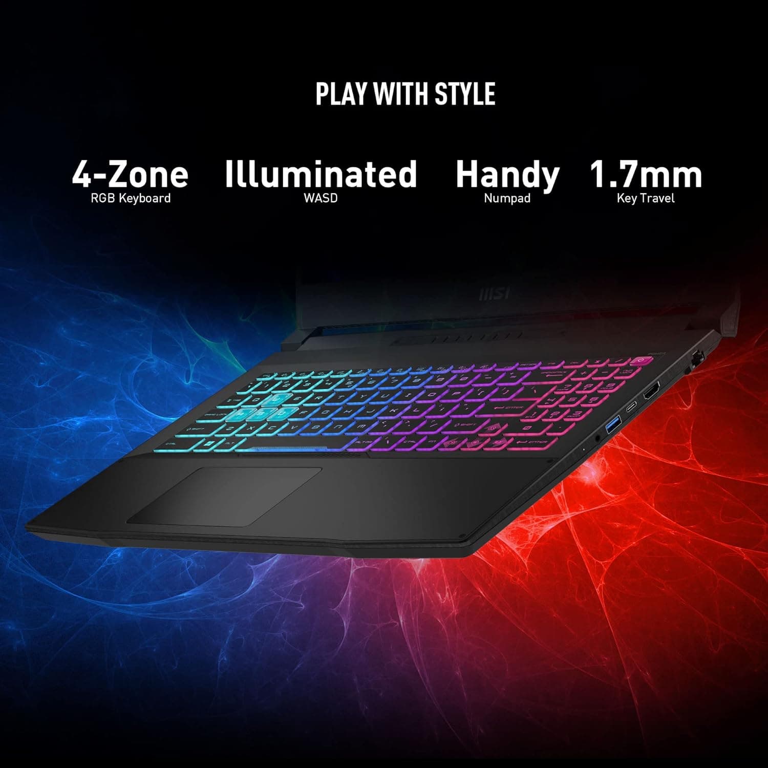 لپ تاپ گیمینگ ام اس آی MSI KATANA 15 B13V OPEN BOX | i7 13620 H | 16DDR5 | 1TR SSD | 6GB NVIDIA GEFORCE RTX 4050 | 15.6 FHD 144 Hz — تصویر ۳