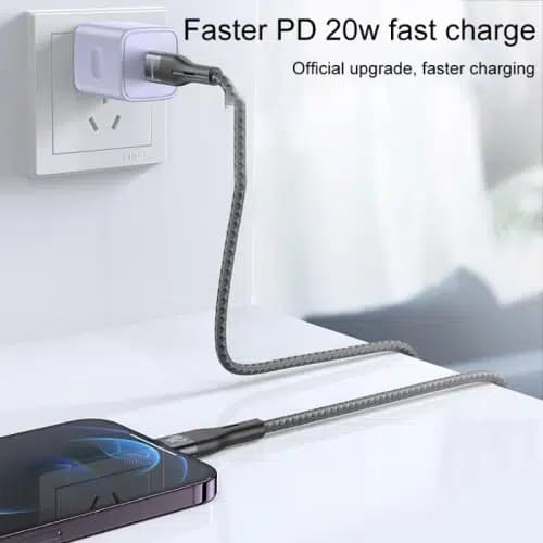 کابل تایپ سی به لایتنینگ فست شارژ 20 وات یسیدو CA155 طول 1 متر — تصویر ۳