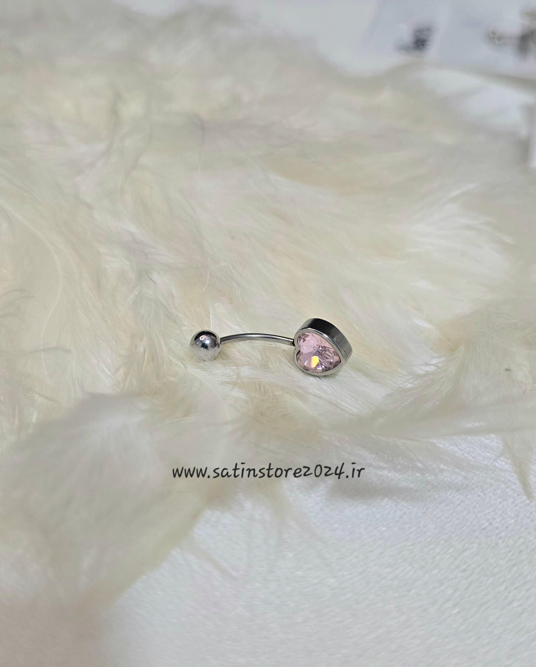 پیرسینگ ناف قلبی استیل کد 1516 — تصویر ۳