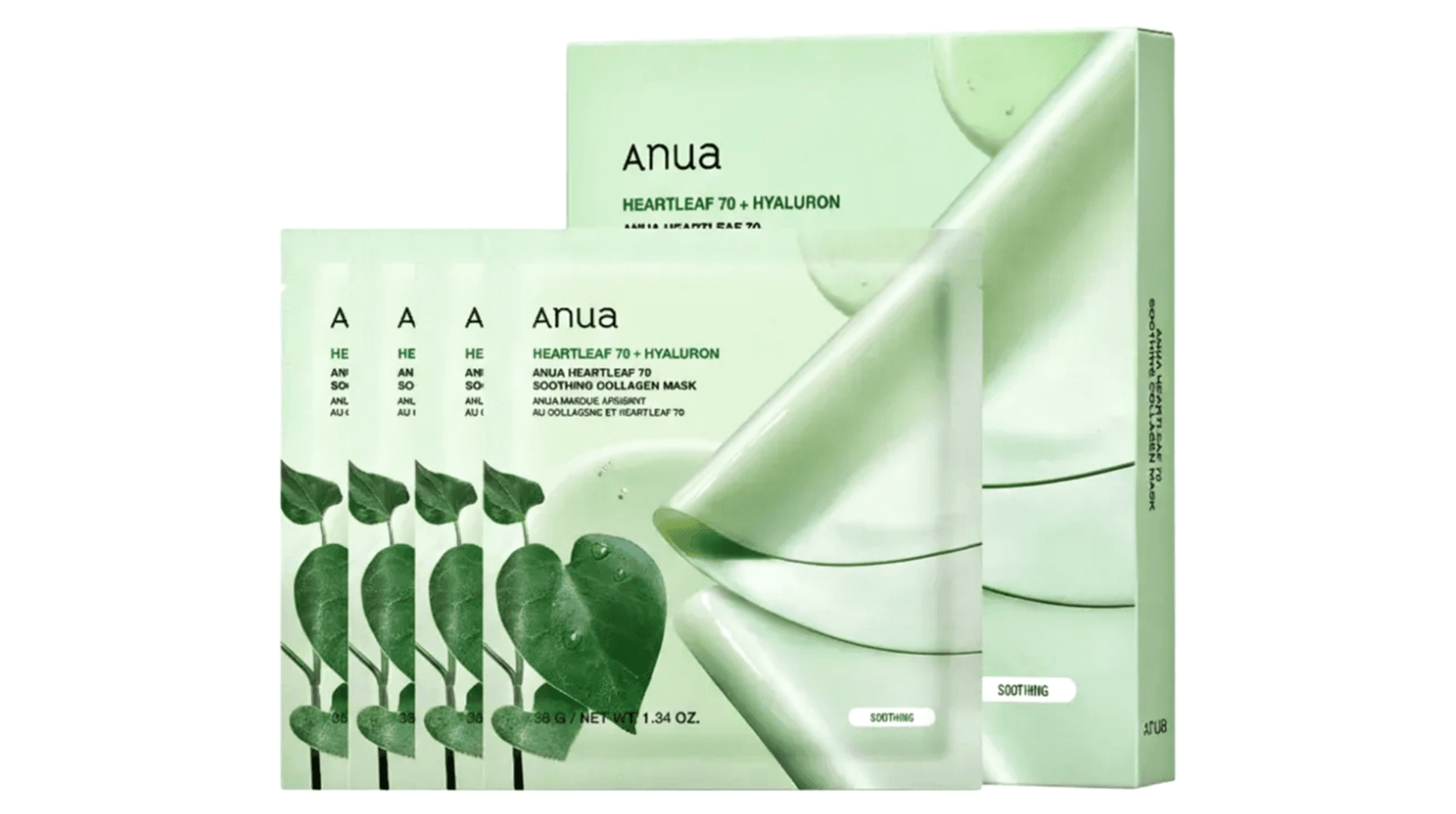 پک ماسک ورقه ای آبرسان و تسکین دهنده مدل هارت لیف آنوا ANUA